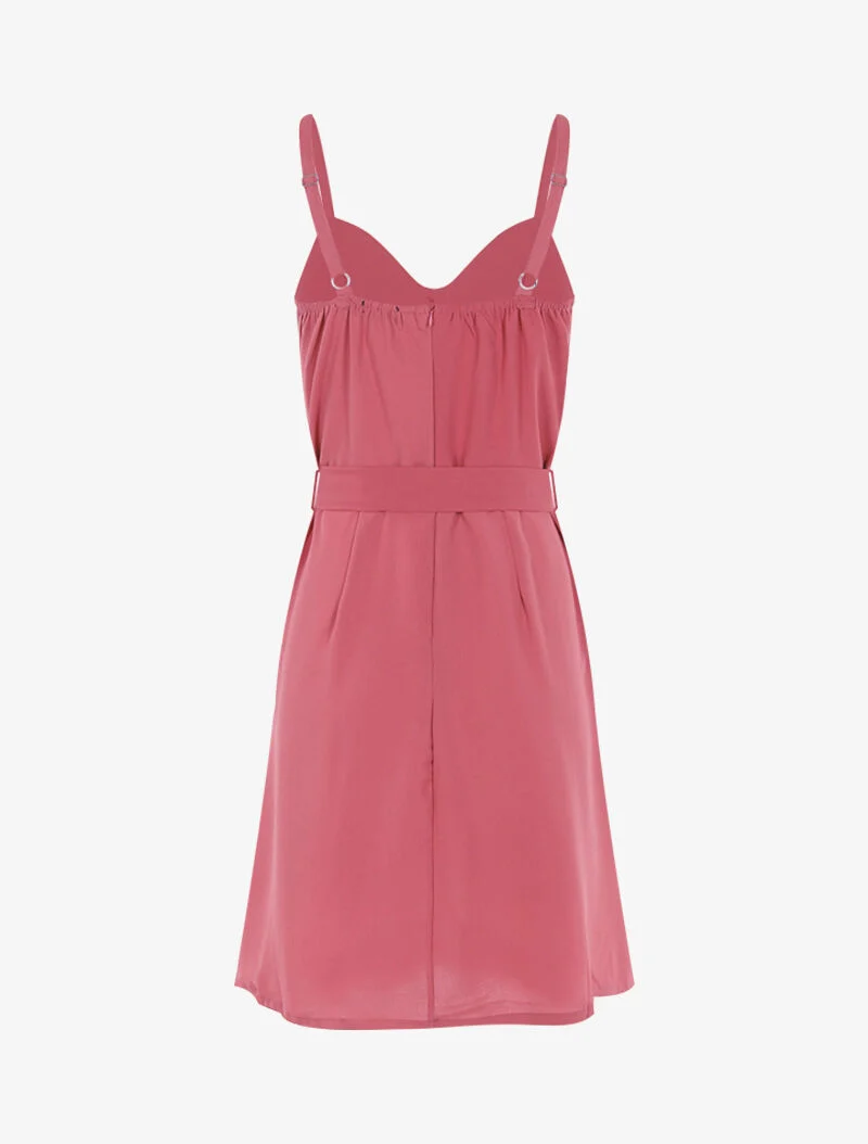 Kleid mit dekorativer Knopfleiste - Rose
