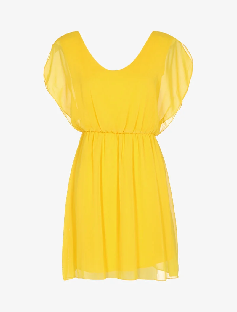 Skaterkleid aus Voile - gelb