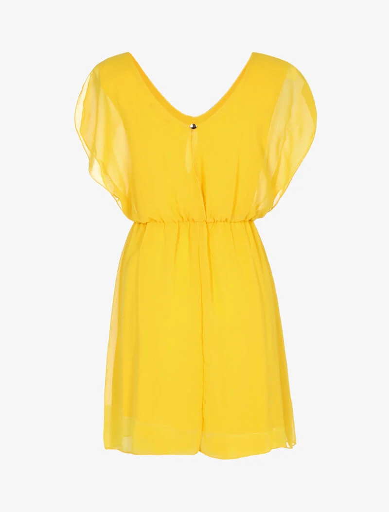 Skaterkleid aus Voile - gelb