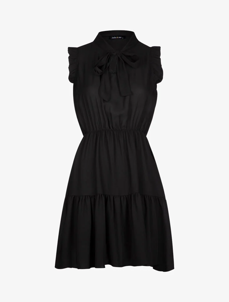 Skaterkleid mit Flügelärmeln - schwarz