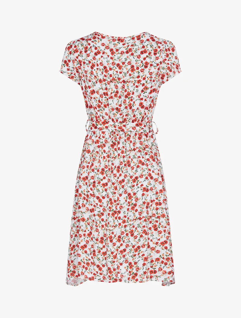 Skaterkleid mit Blumenmuster - Ecru