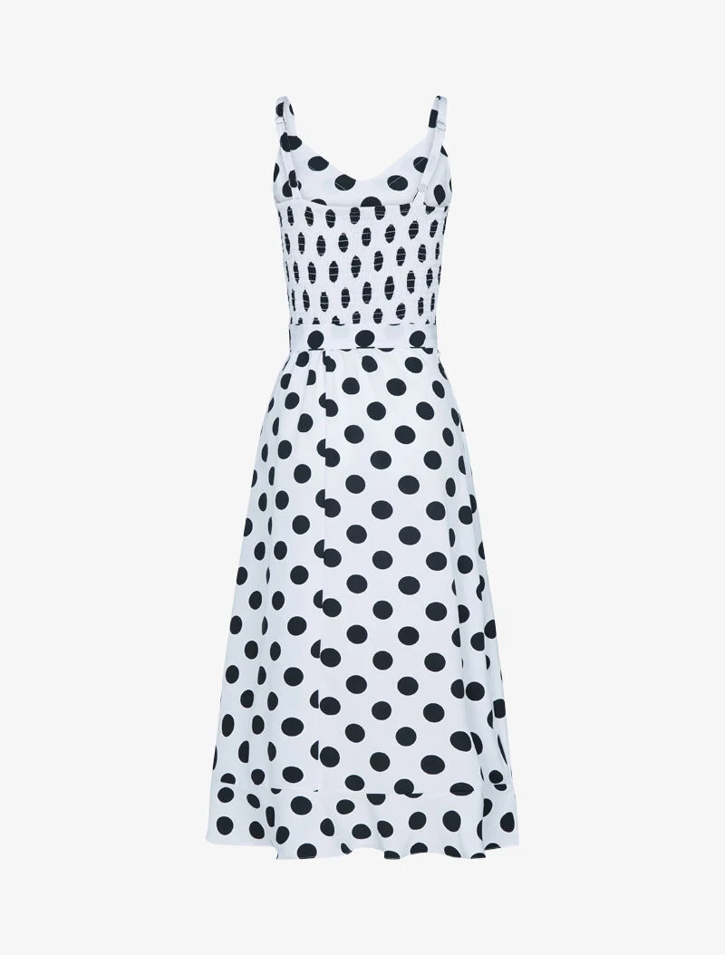 Wickelkleid mit Punkten - weiß