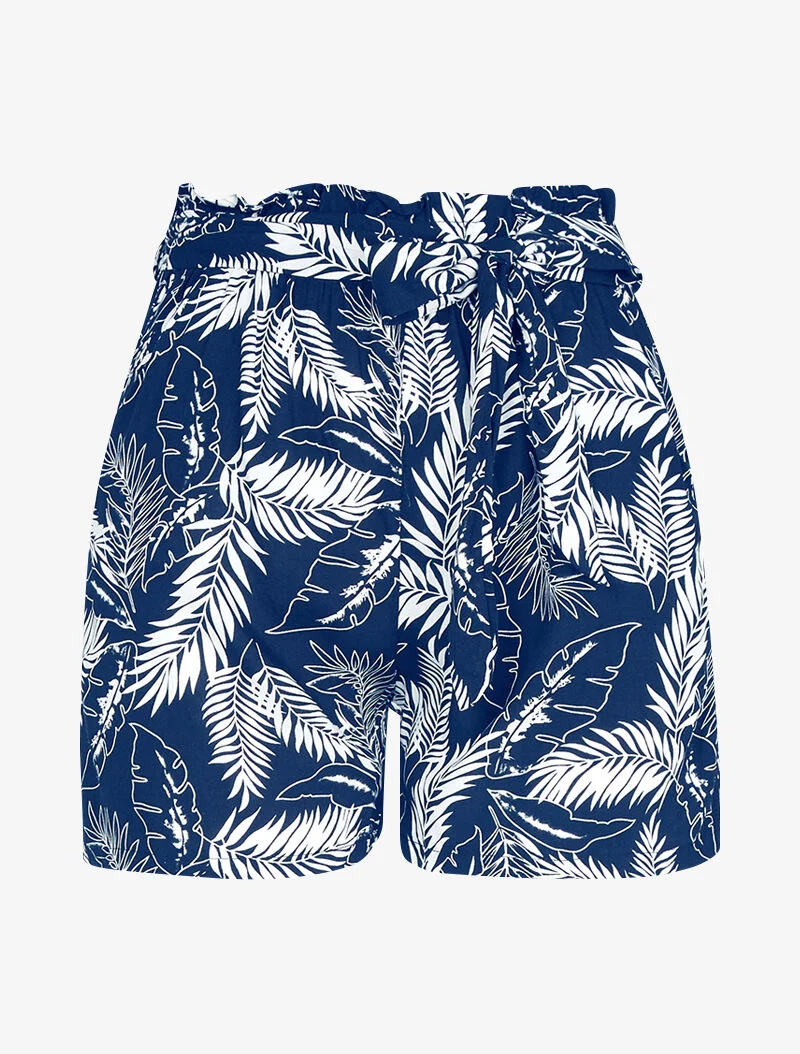 Shorts mit Blattmuster - Marine
