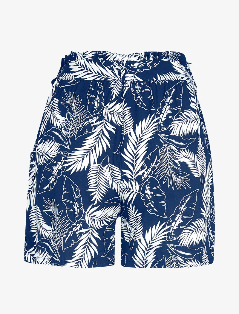 Shorts mit Blattmuster - Marine