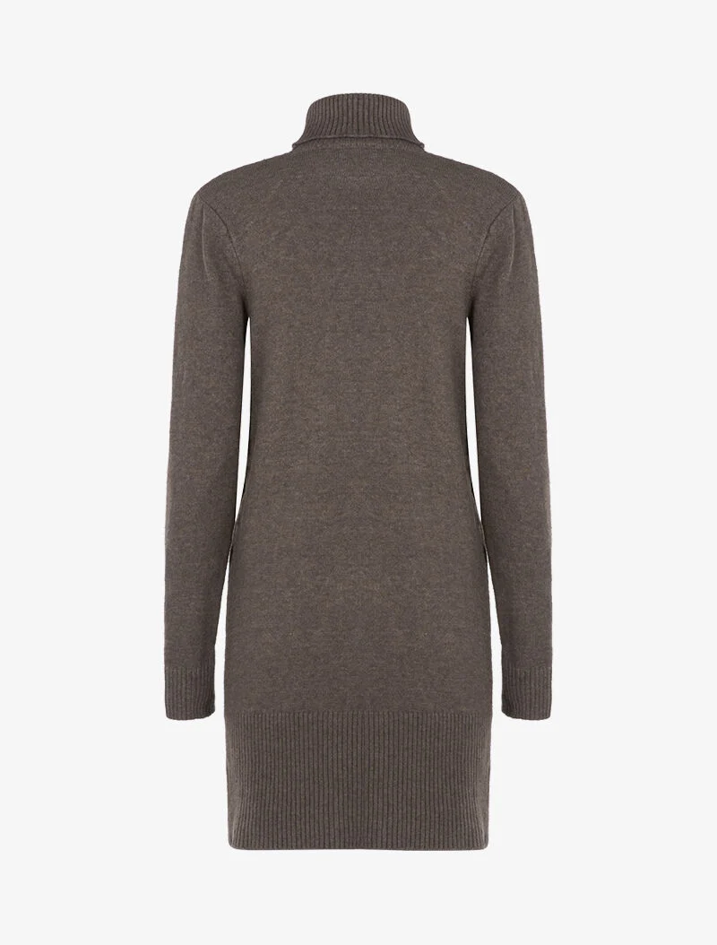 Strickkleid mit grafischen Formen und Streifen in Textur. - Maulwurf