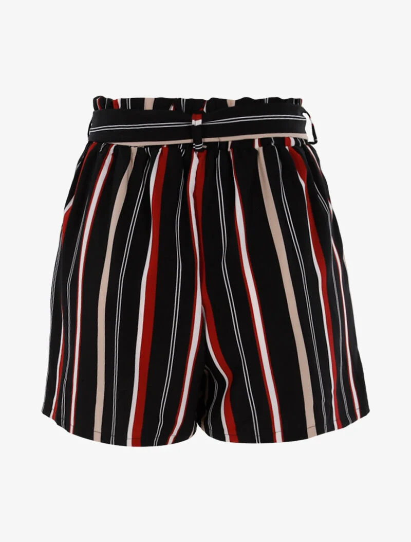 Gestreifte weite Shorts - Bordeaux