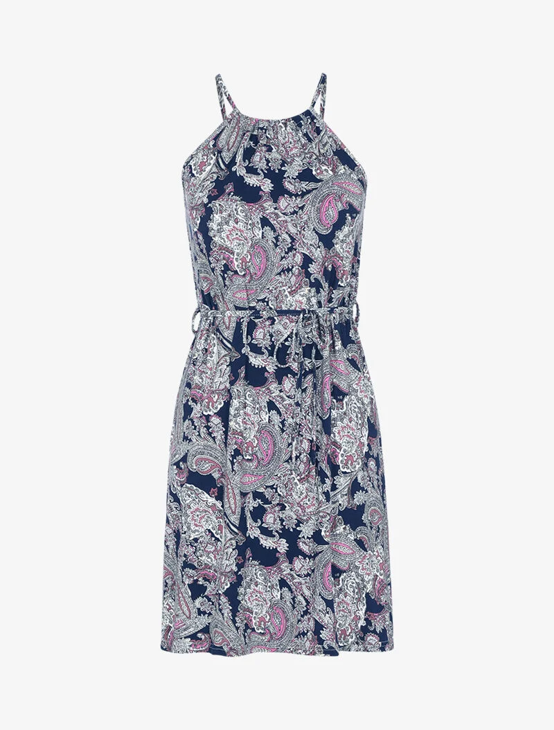 Fließendes Kleid mit Paisleymuster - Rose
