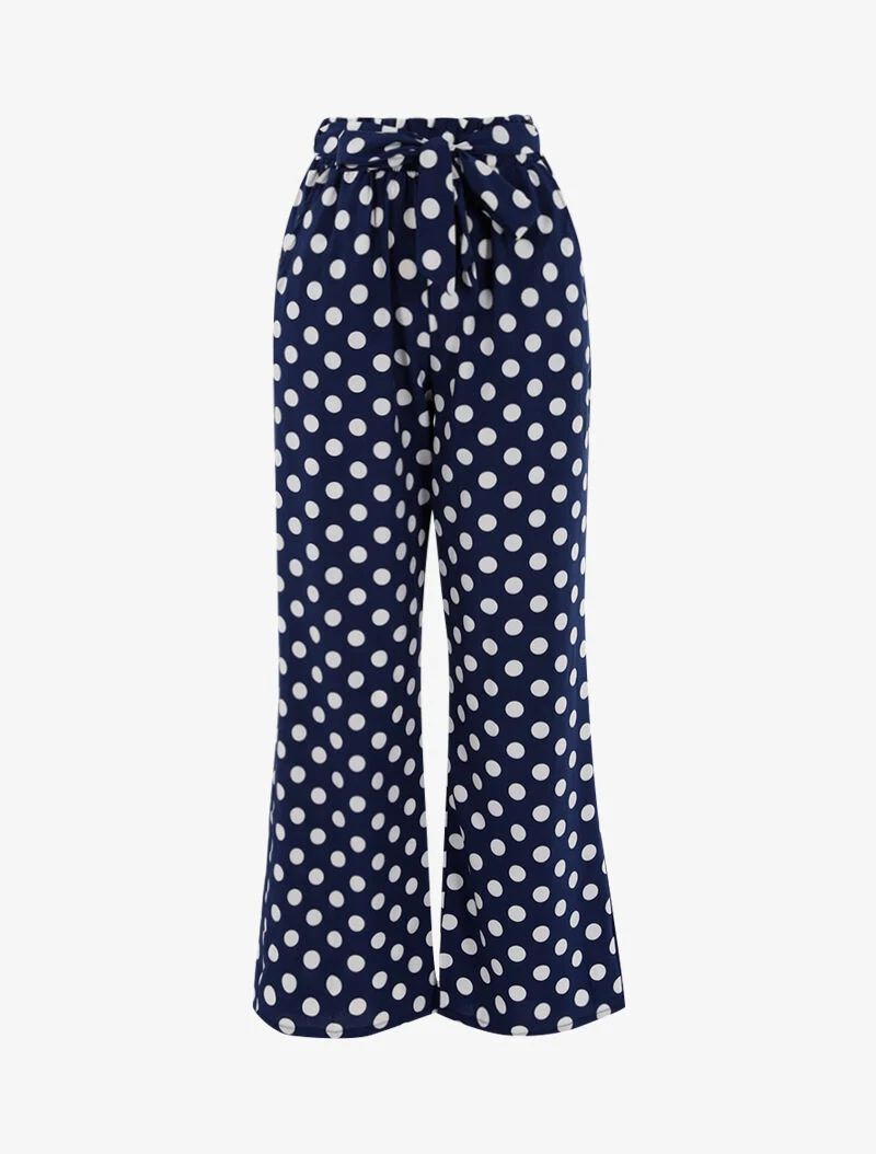 Gepunktete Hose - blau/weiß