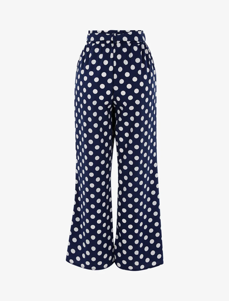 Gepunktete Hose - blau/weiß