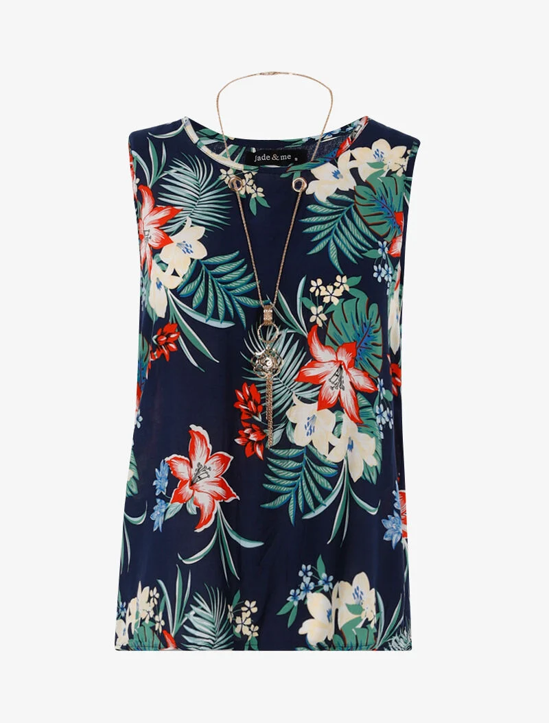 Blumentop mit Kette. - Marine