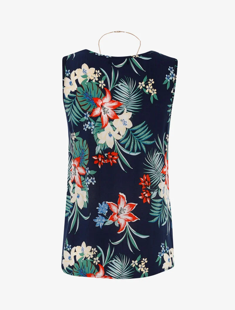Blumentop mit Kette. - Marine