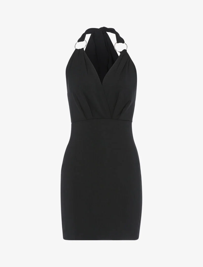 Kleid mit extra langen Trägern - schwarz