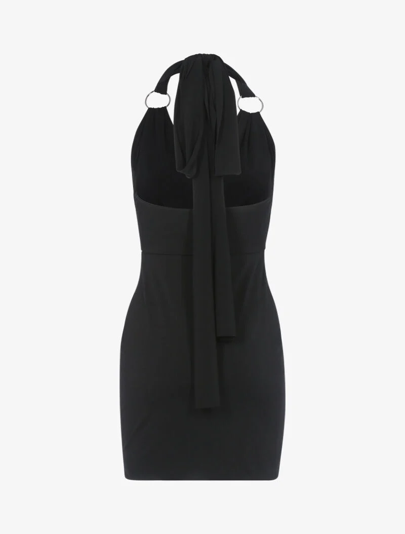 Kleid mit extra langen Trägern - schwarz