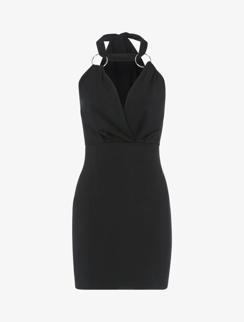 Kleid mit extra langen Trägern - schwarz
