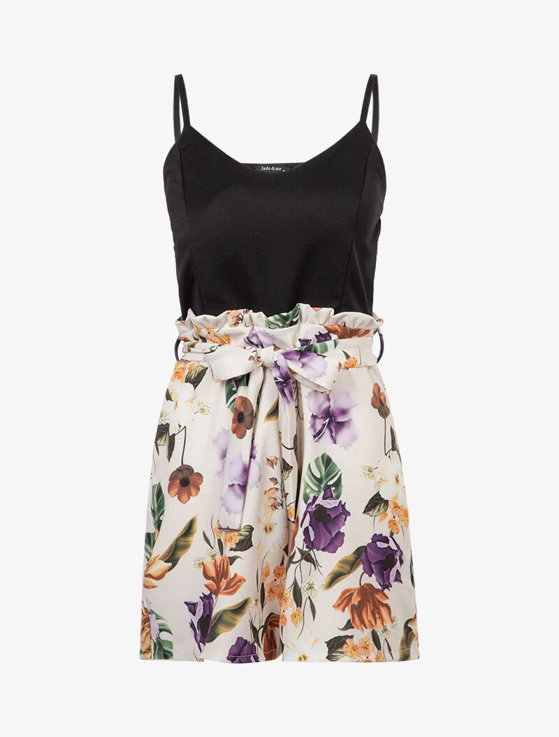 Blumenmuster-Jumpsuit - beige