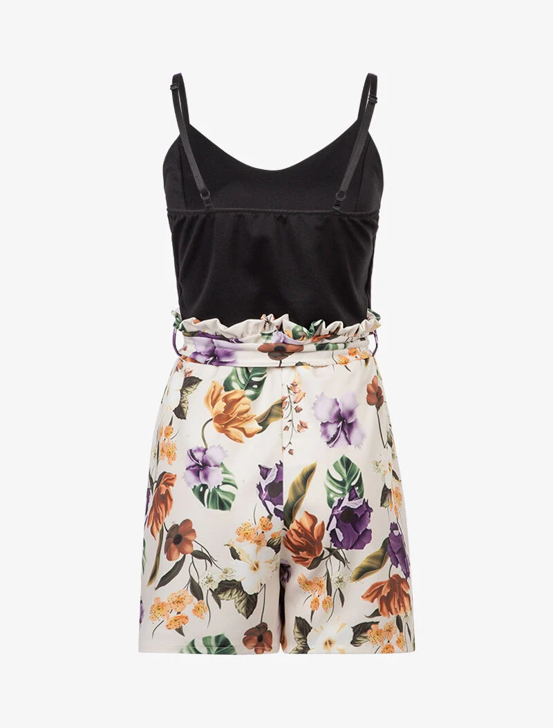 Blumenmuster-Jumpsuit - beige