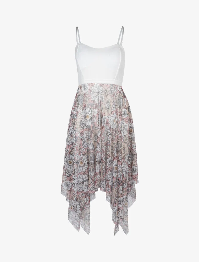 Skaterkleid mit asymmetrischen Kanten - Rose