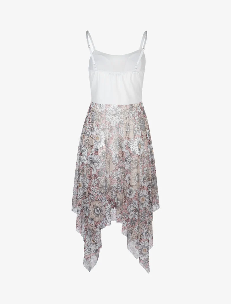 Skaterkleid mit asymmetrischen Kanten - Rose