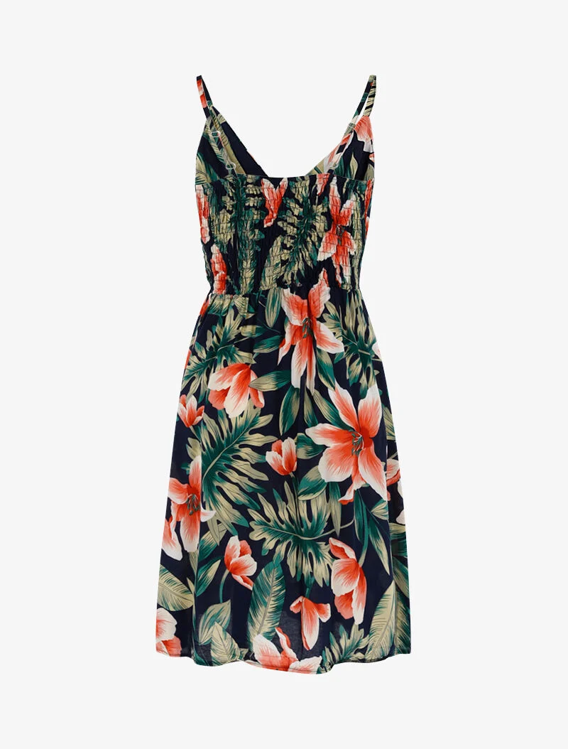 Leichtes Kleid mit Blumenmuster - Marine