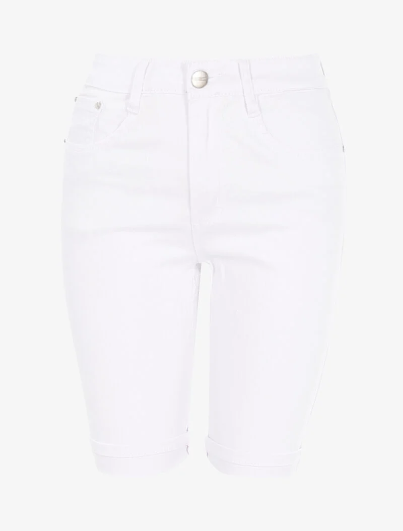 Bermuda Slim Uni - weiß
