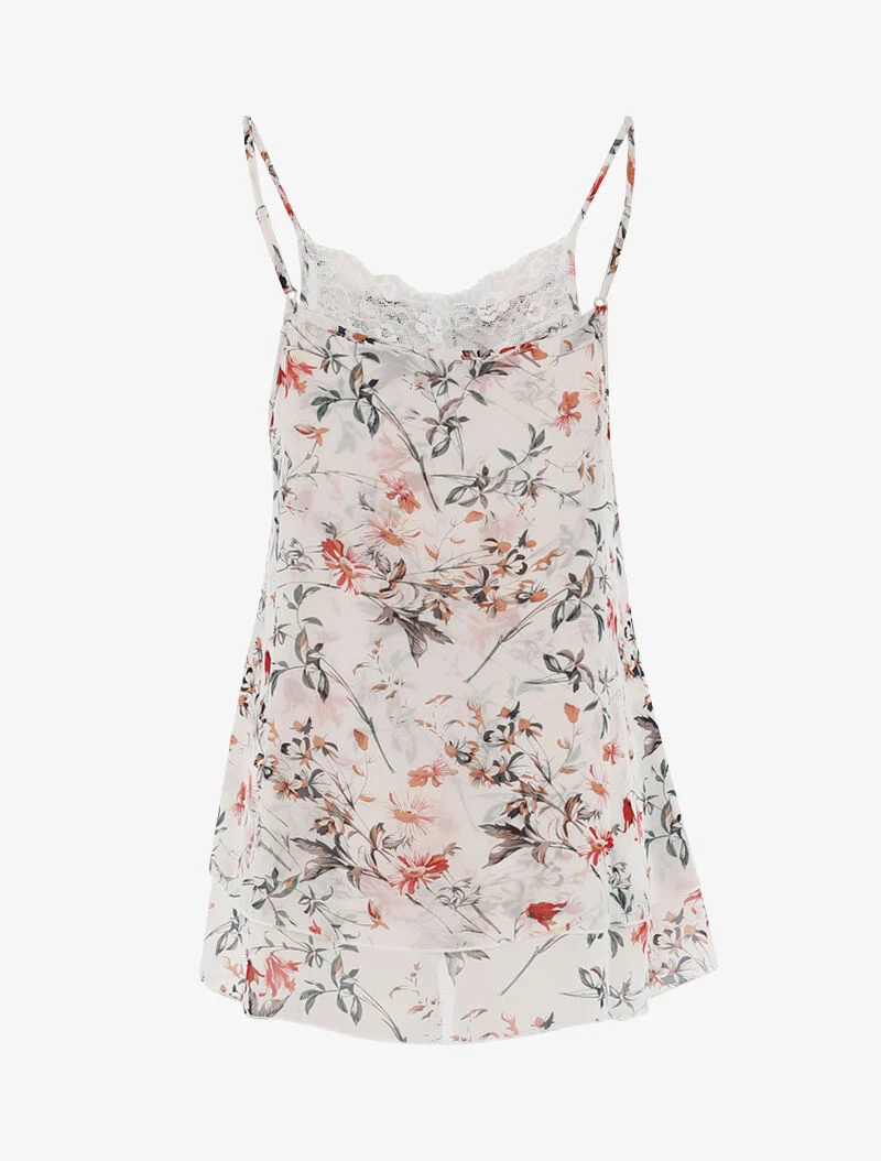 Oberteil aus Voile im Trapezschnitt - beige