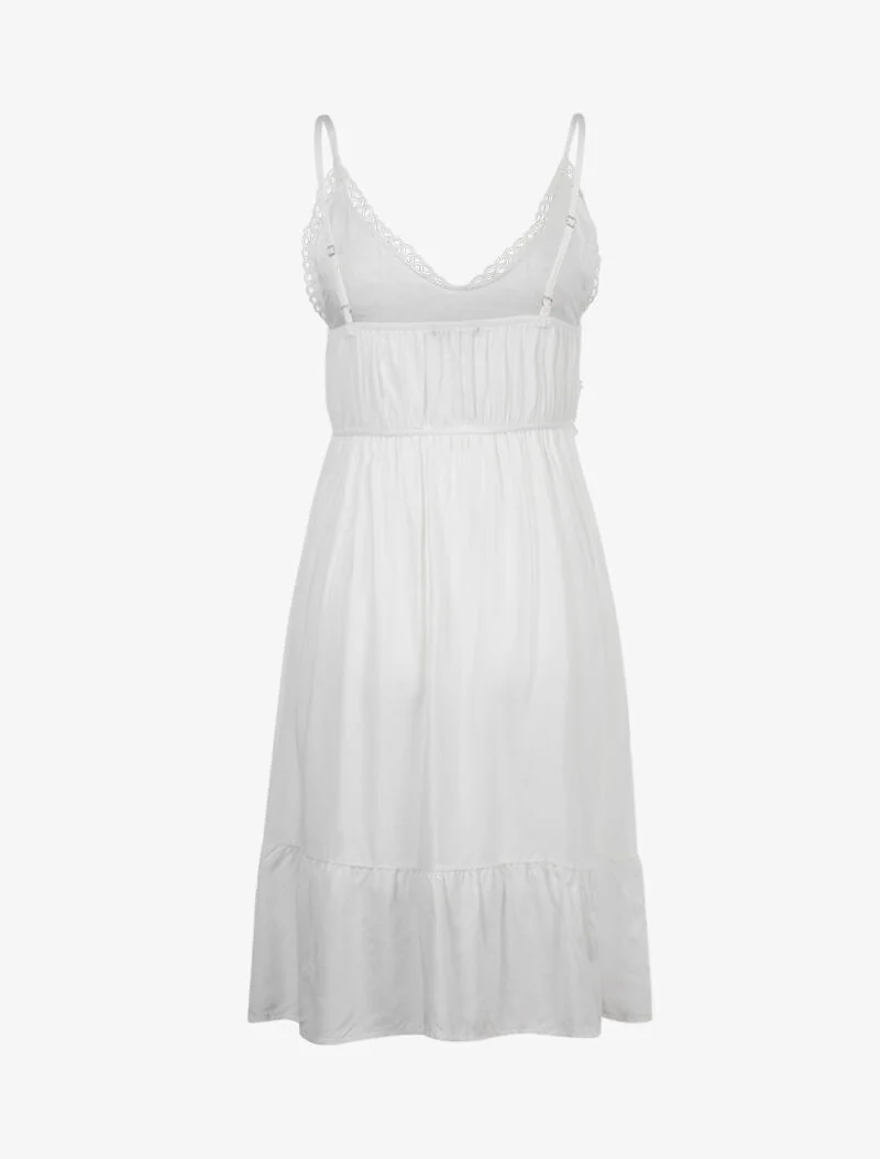 Kleid mit gehäkeltem Oberteil - weiß