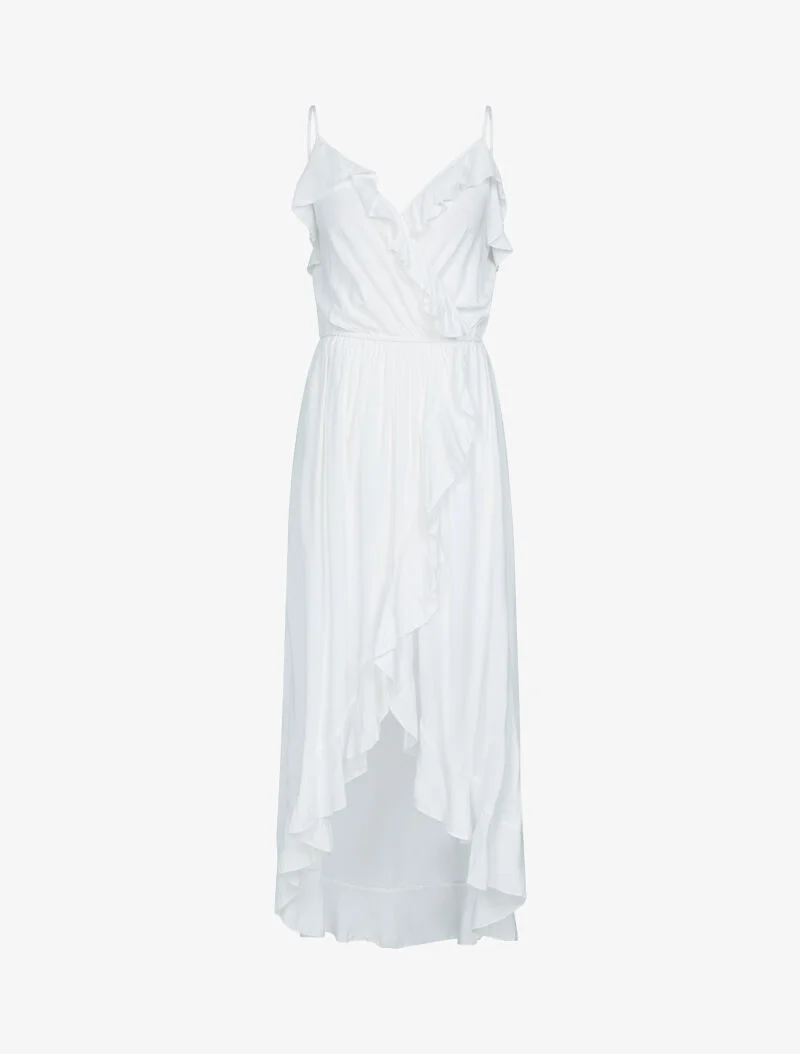 Wickelkleid mit Rüschen - Ecru