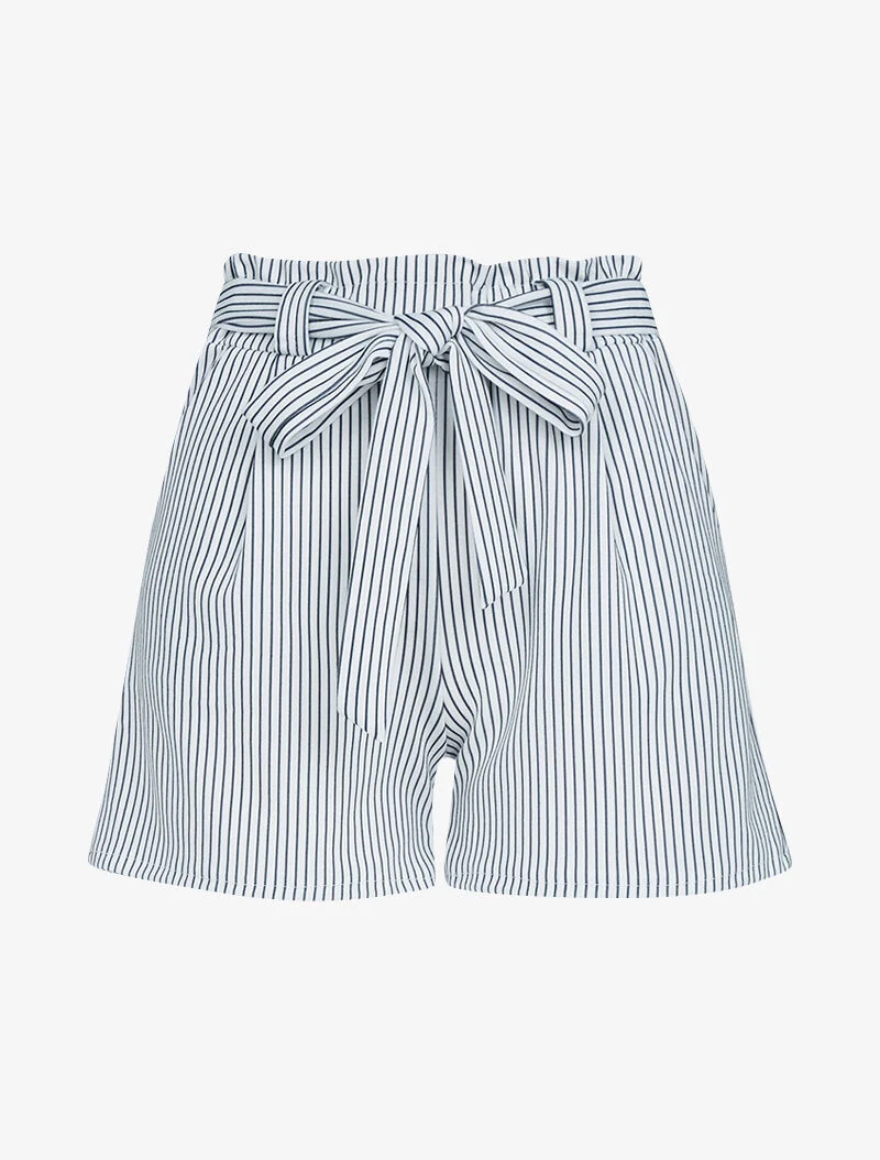 Kurze weite Shorts mit Streifenmuster - schwarz