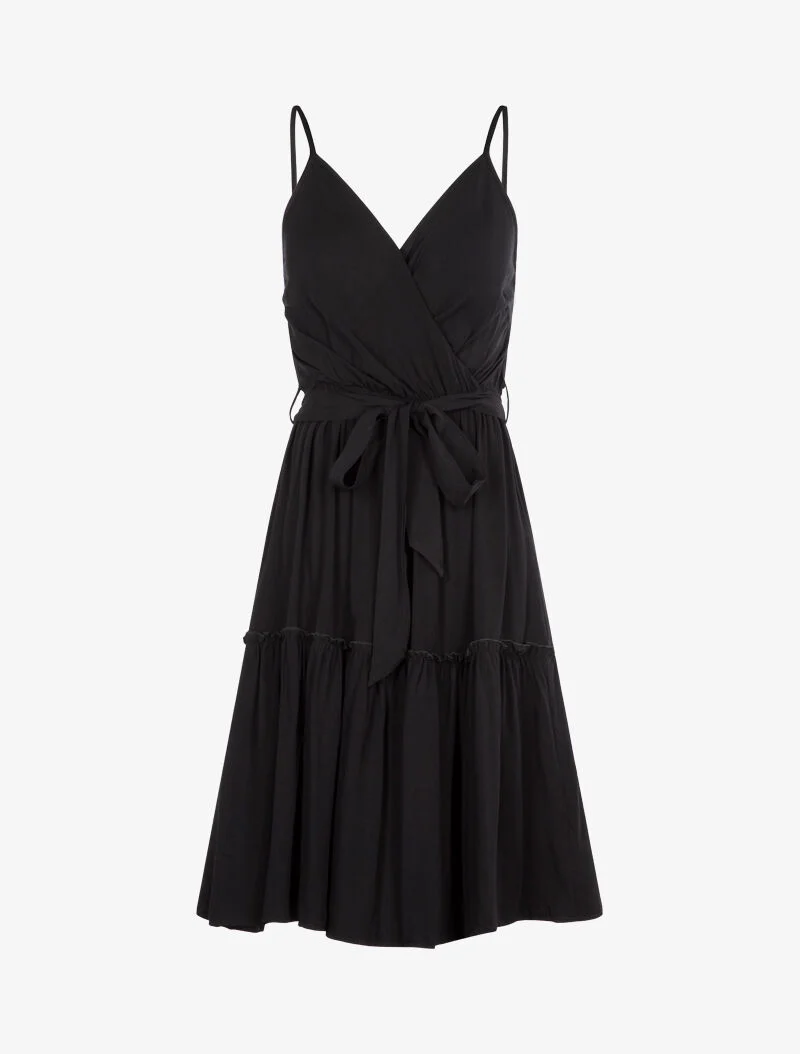 Skaterkleid mit schmalen Trägern - schwarz