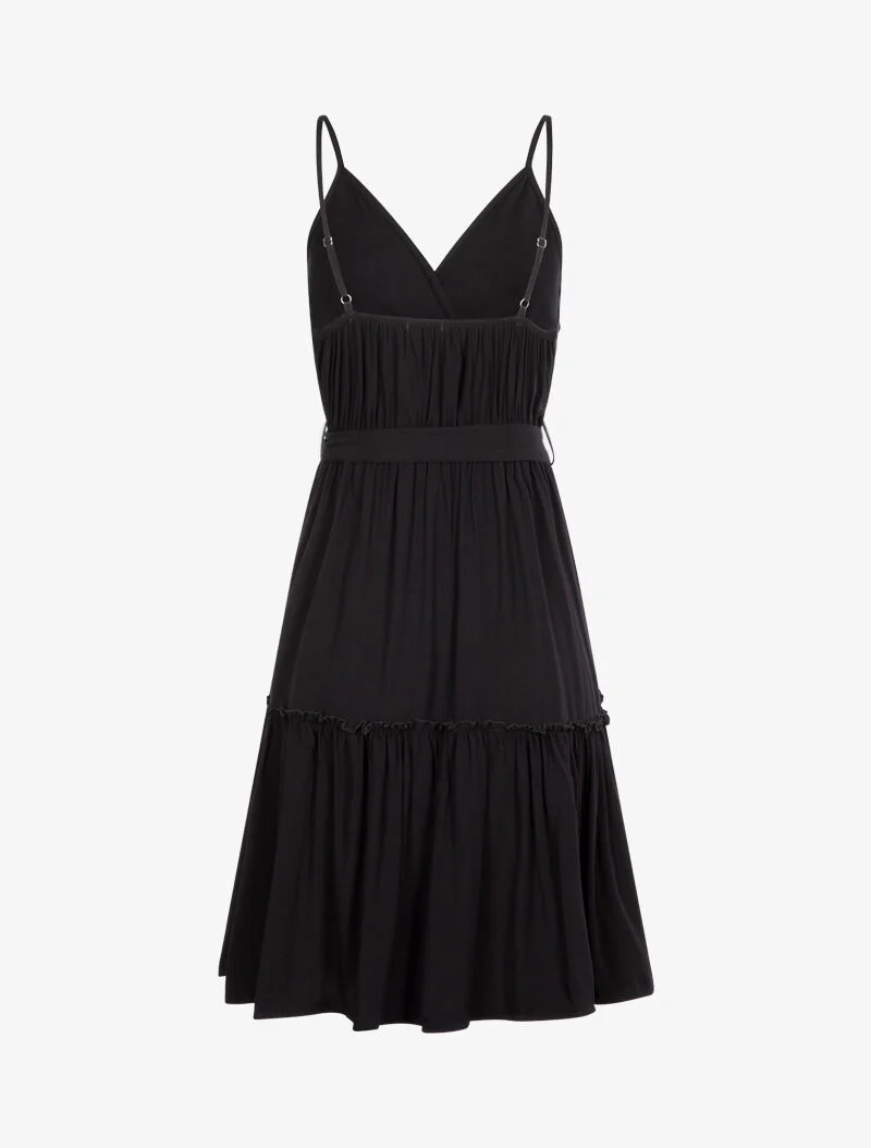 Skaterkleid mit schmalen Trägern - schwarz