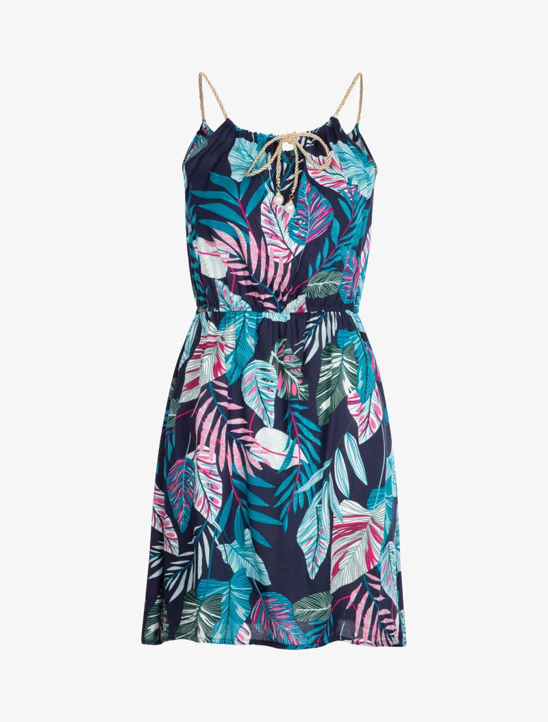 Trägerkleid im Stil von schimmernden Seilen - Marine