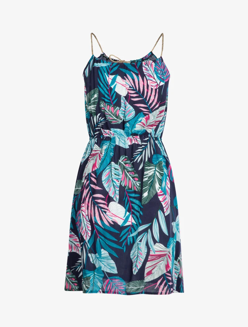 Trägerkleid im Stil von schimmernden Seilen - Marine