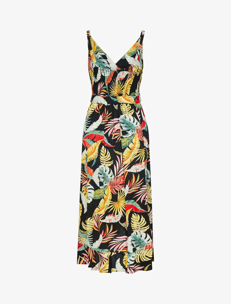 Wickelkleid mit Rüschen - schwarz