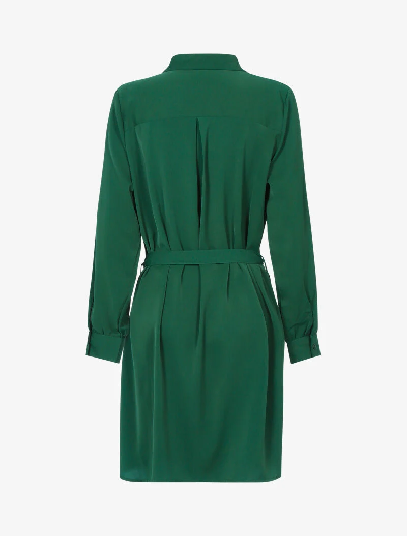 Einfarbiges Hemdkleid - Grün