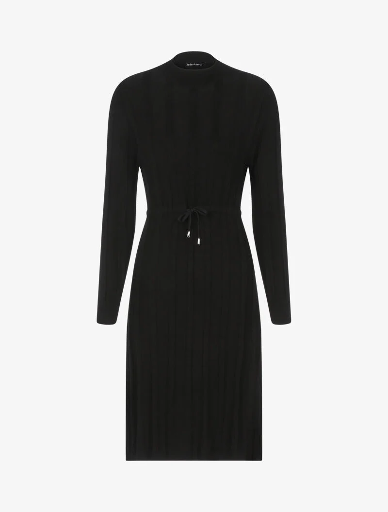 Kleid mit Kordelzug - schwarz
