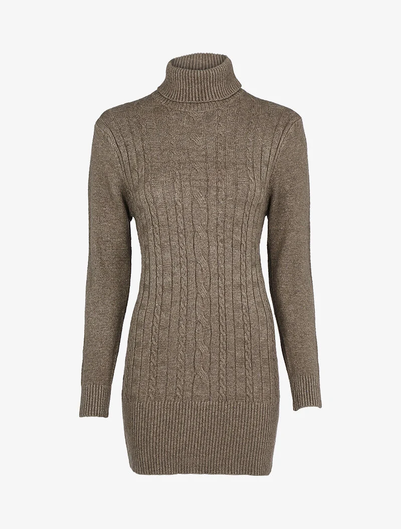Strickkleid mit strukturierten Streifen - Maulwurf