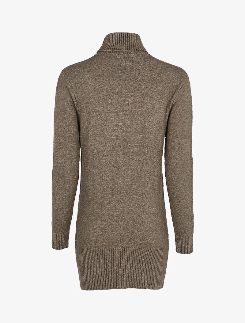 Strickkleid mit strukturierten Streifen - Maulwurf