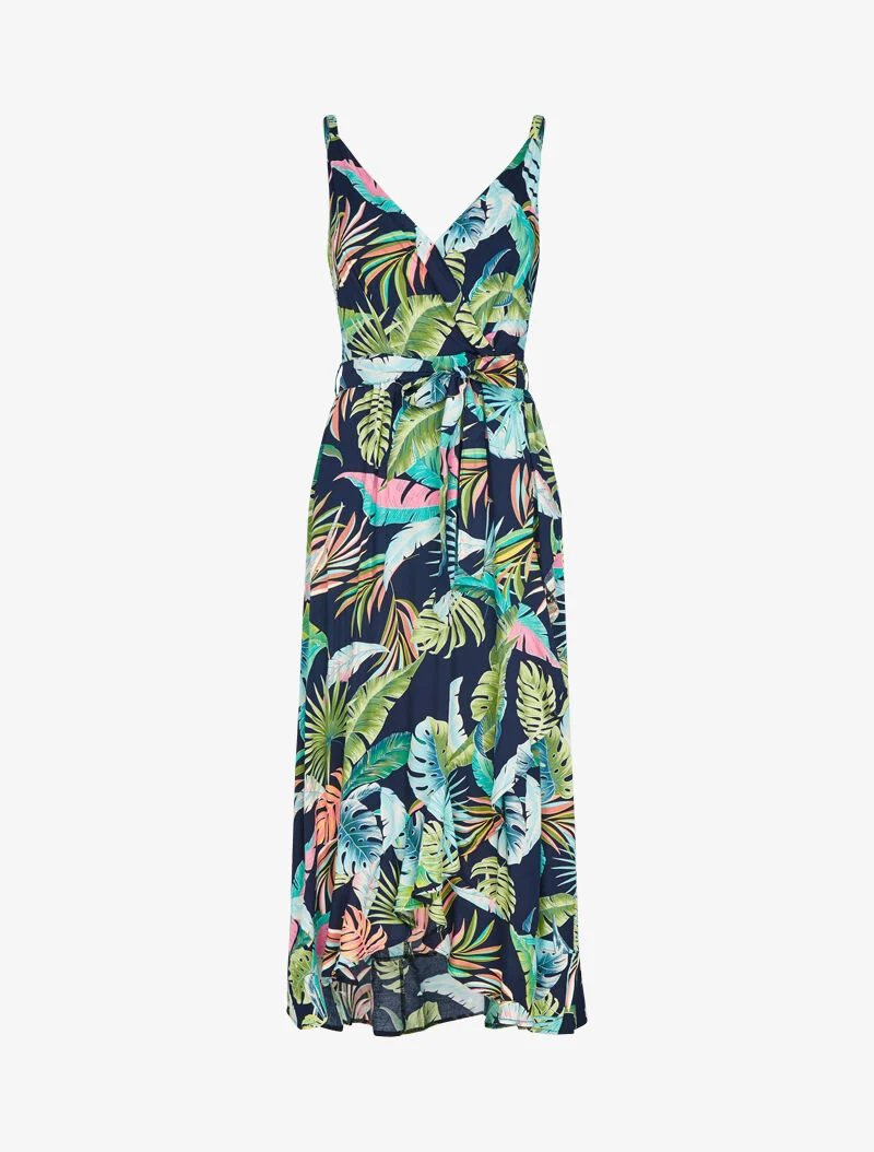Wickelkleid mit Rüschen - Marine