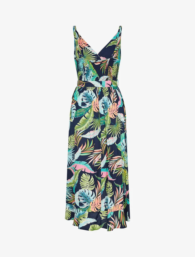 Wickelkleid mit Rüschen - Marine