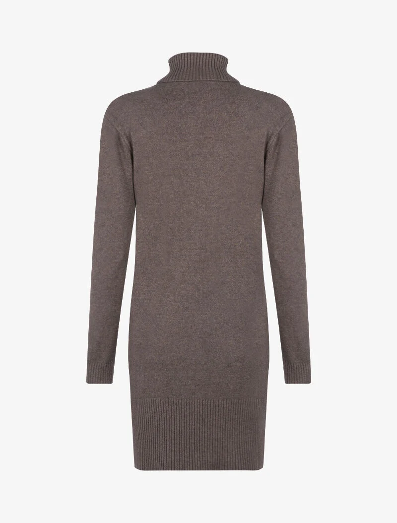 Strickkleid mit geflochtenem Mittelstreifen - Maulwurf