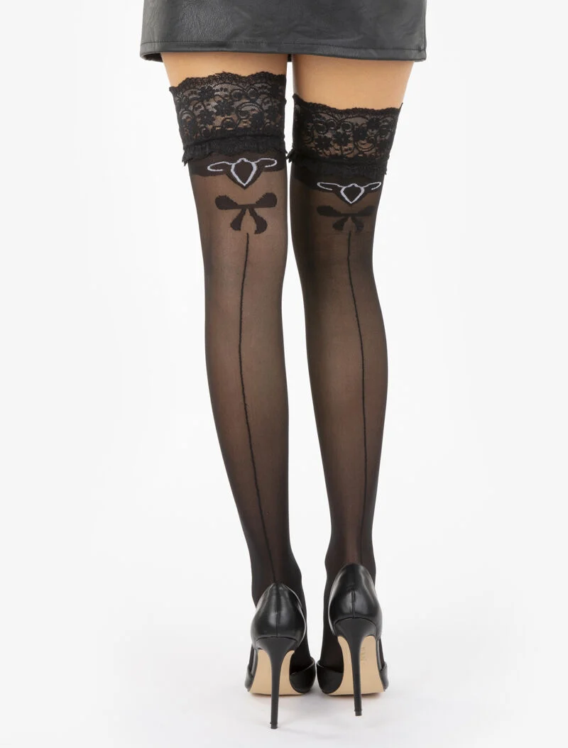 Segel-Slipper mit Biesen und Schleifen - schwarz