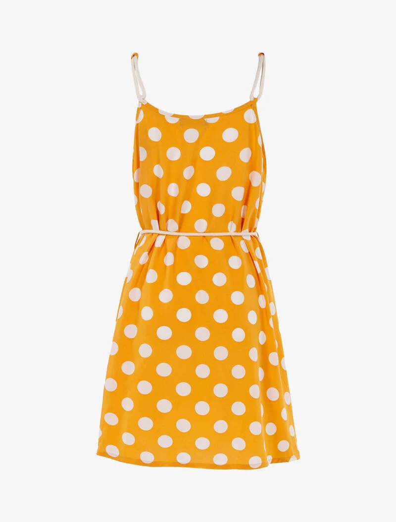 Trapezkleid mit Punkten - gelb