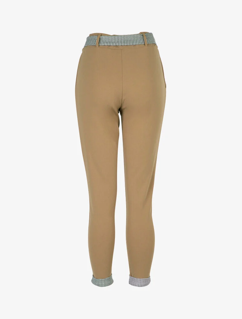 7/8-Hose mit Hahnentritt-Saum - Maulwurf