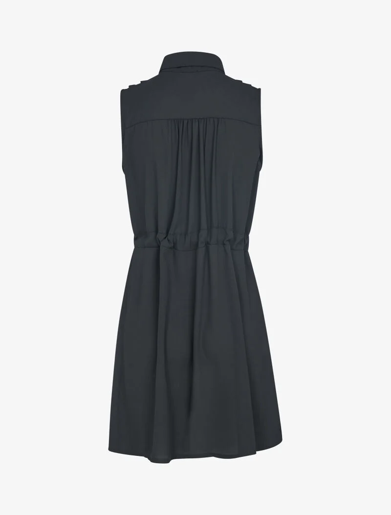 Ärmelloses Kleid aus transparentem Voile - schwarz