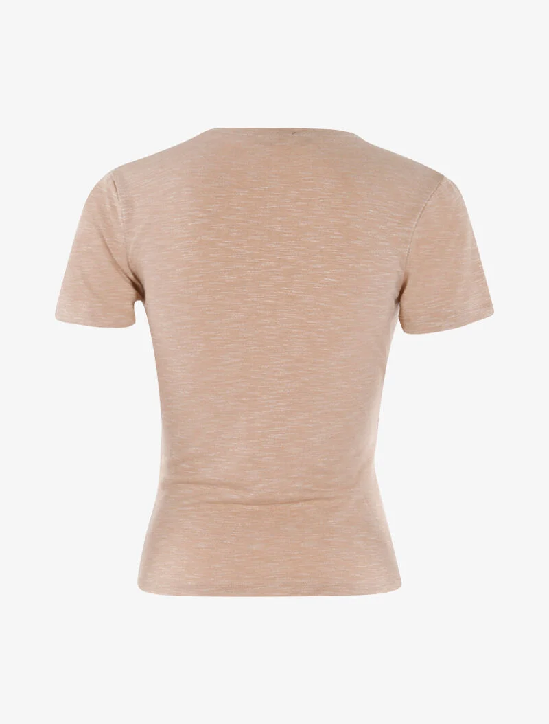 Top mit Strass-Schultern - beige