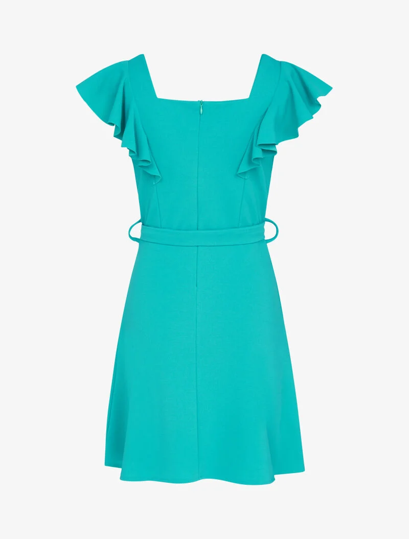 Skaterkleid mit kontrastierenden Knöpfen - Türkis