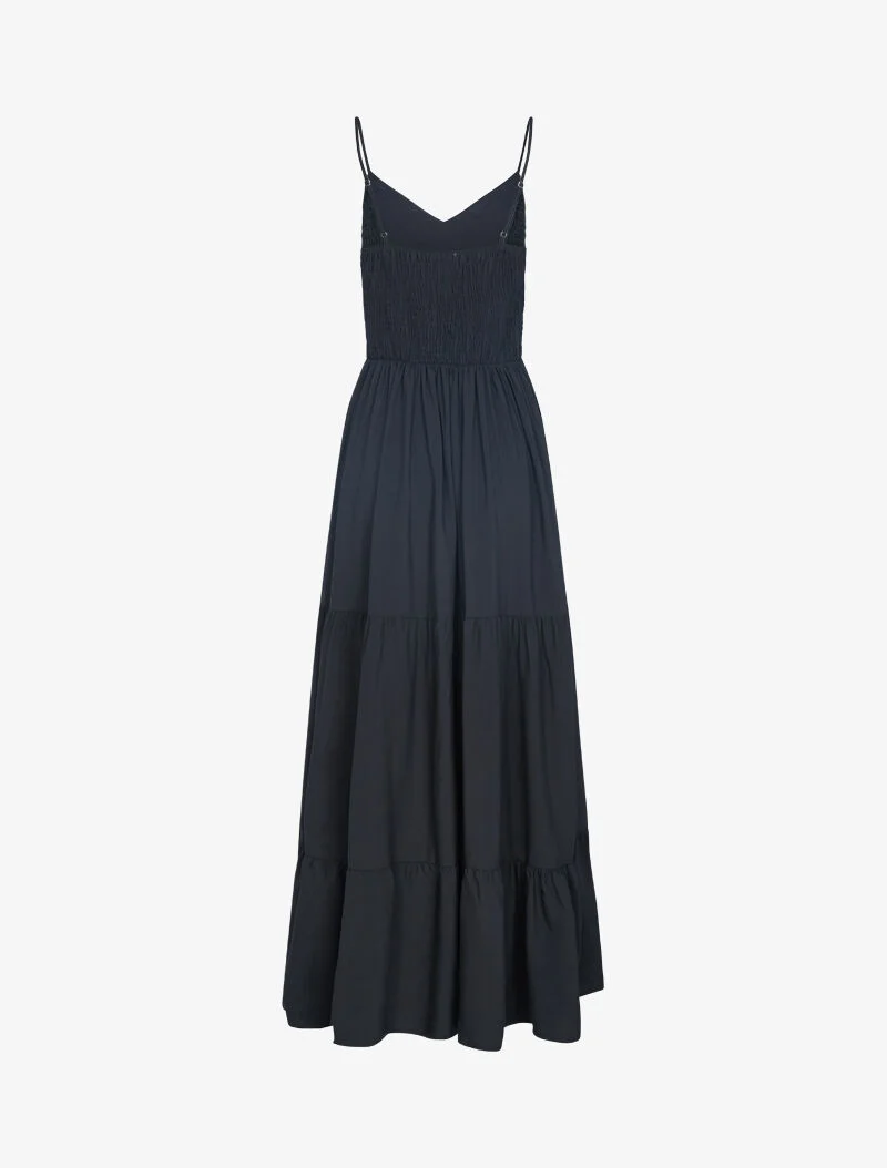 Einfarbiges langes Kleid - schwarz