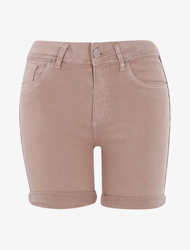 Shorts mit seitlichen Besätzen und Paspeln. - Altrosa