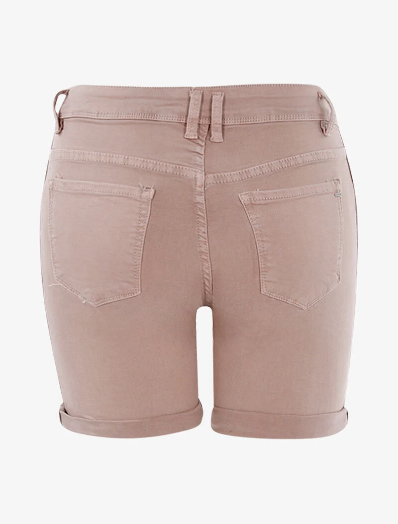 Shorts mit seitlichen Besätzen und Paspeln. - Altrosa