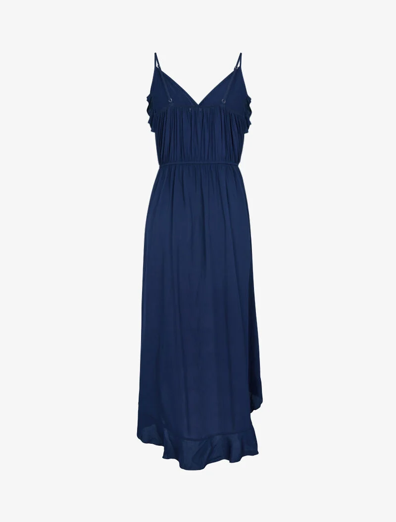 Wickelkleid mit Rüschen - Marine